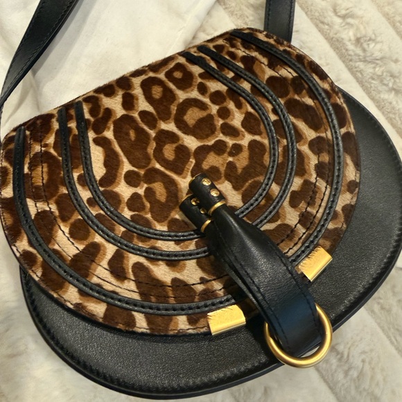 CHLOE Marcie Small Crossbody Bag in Leopard-Print Calf Hair NWT - Picture 13 of 16